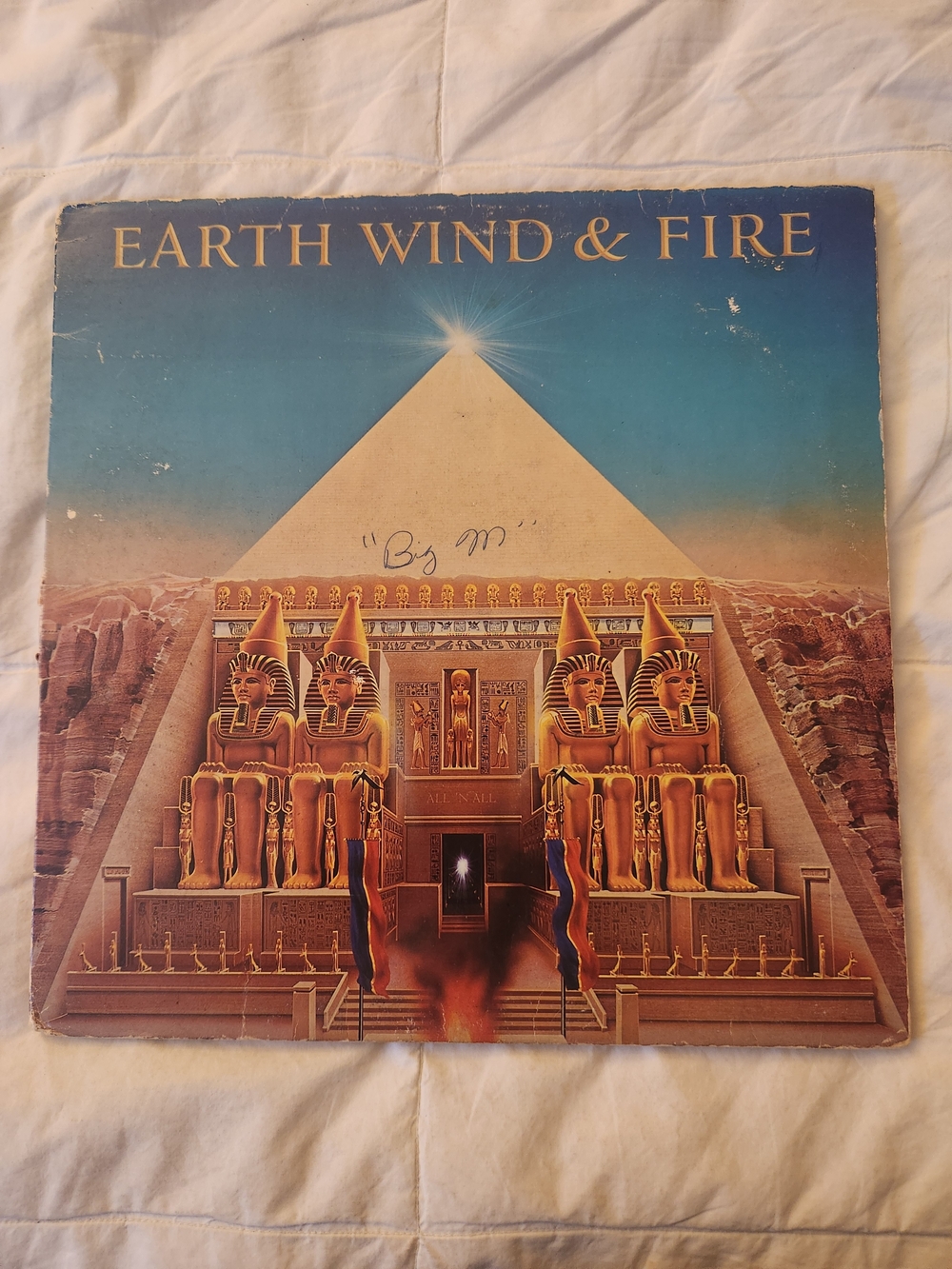 Earth Wind & Fire 'All 'N All' Album Cover Art - Blue & Gold